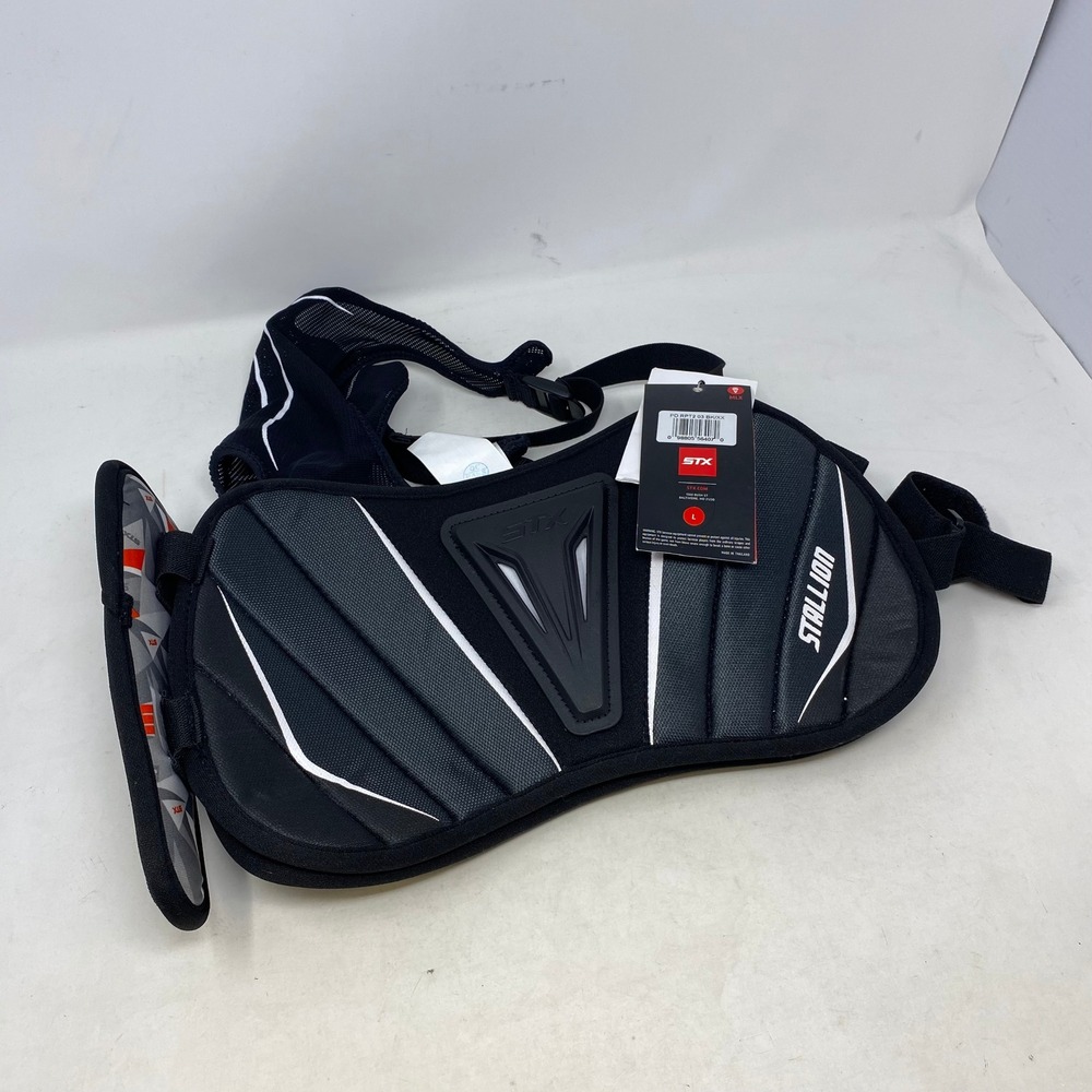 STX Stallion 200 Lacrosse Rib Pads Black Grey White Size Large PD RPT2 03 BK/XX
